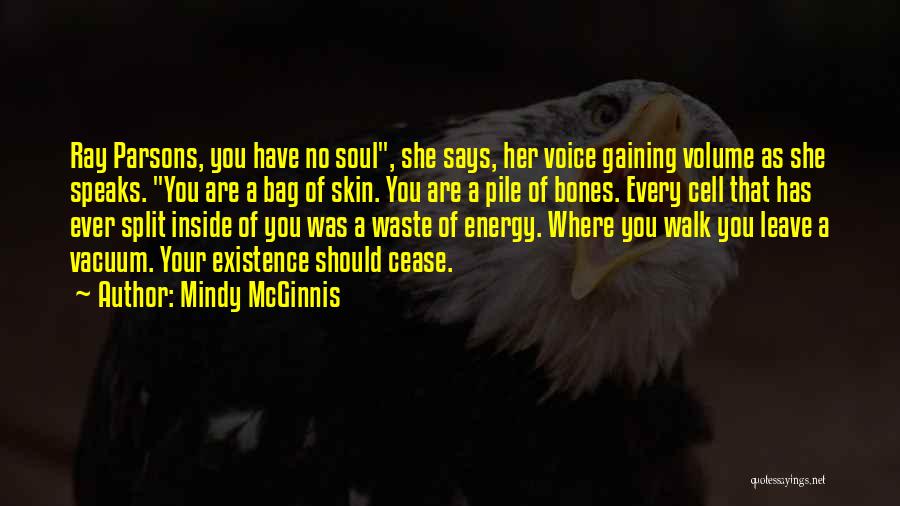 Mindy McGinnis Quotes: Ray Parsons, You Have No Soul, She Says, Her Voice Gaining Volume As She Speaks. You Are A Bag Of