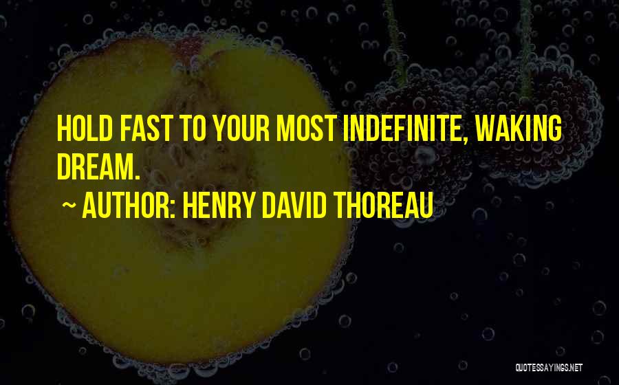Henry David Thoreau Quotes: Hold Fast To Your Most Indefinite, Waking Dream.