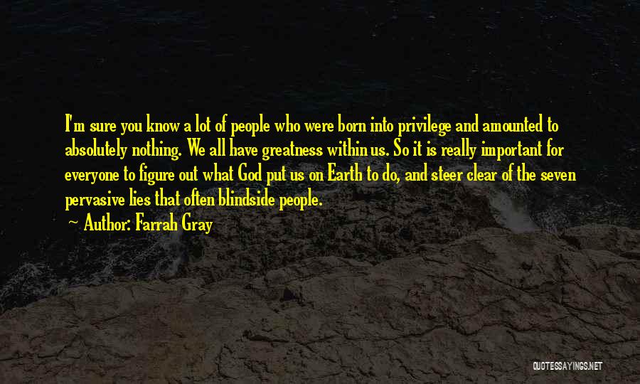 Farrah Gray Quotes: I'm Sure You Know A Lot Of People Who Were Born Into Privilege And Amounted To Absolutely Nothing. We All