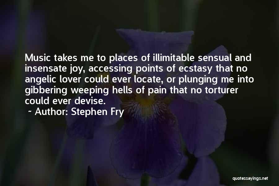 Stephen Fry Quotes: Music Takes Me To Places Of Illimitable Sensual And Insensate Joy, Accessing Points Of Ecstasy That No Angelic Lover Could