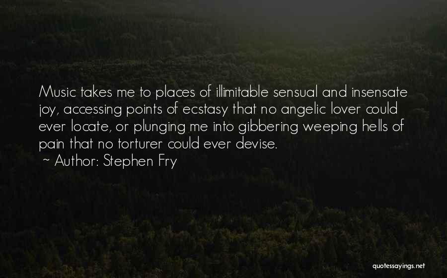 Stephen Fry Quotes: Music Takes Me To Places Of Illimitable Sensual And Insensate Joy, Accessing Points Of Ecstasy That No Angelic Lover Could