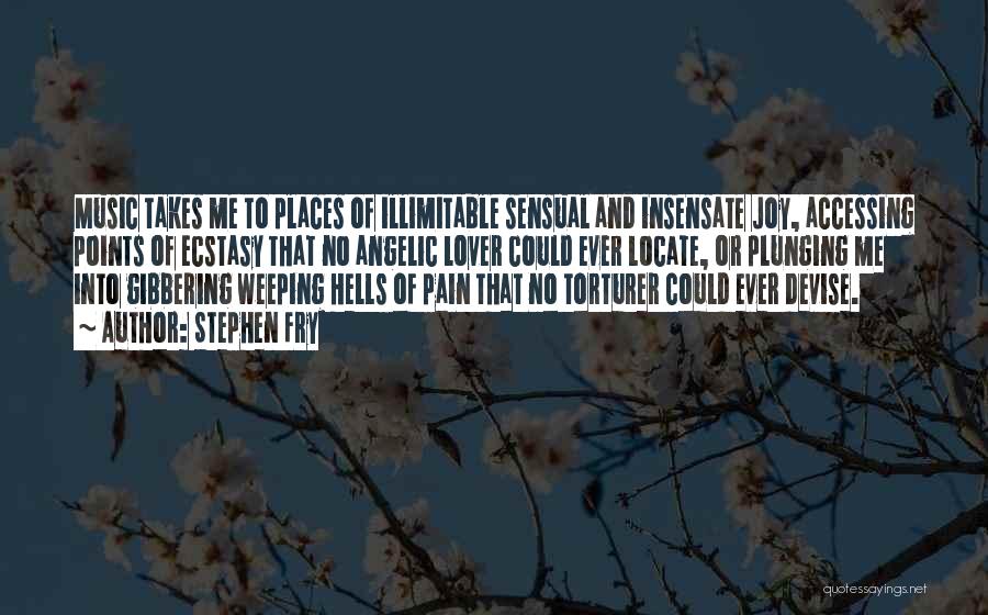 Stephen Fry Quotes: Music Takes Me To Places Of Illimitable Sensual And Insensate Joy, Accessing Points Of Ecstasy That No Angelic Lover Could