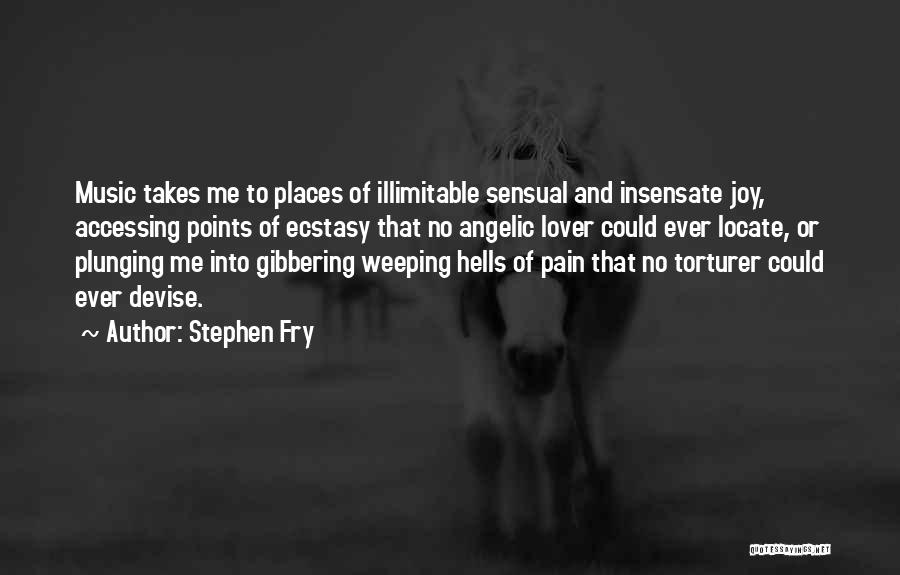 Stephen Fry Quotes: Music Takes Me To Places Of Illimitable Sensual And Insensate Joy, Accessing Points Of Ecstasy That No Angelic Lover Could