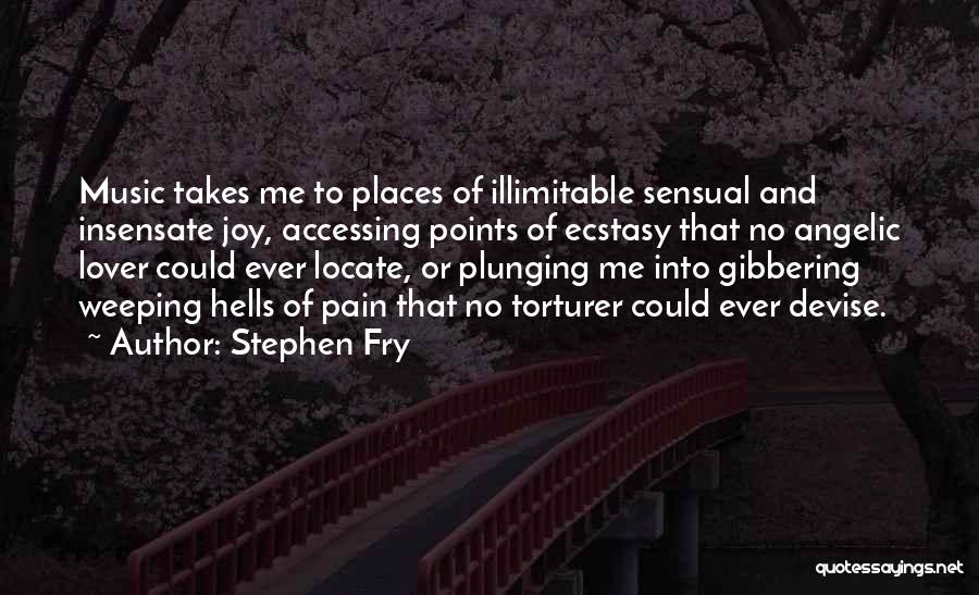 Stephen Fry Quotes: Music Takes Me To Places Of Illimitable Sensual And Insensate Joy, Accessing Points Of Ecstasy That No Angelic Lover Could