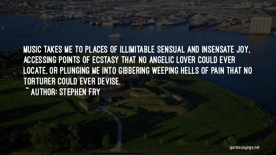 Stephen Fry Quotes: Music Takes Me To Places Of Illimitable Sensual And Insensate Joy, Accessing Points Of Ecstasy That No Angelic Lover Could