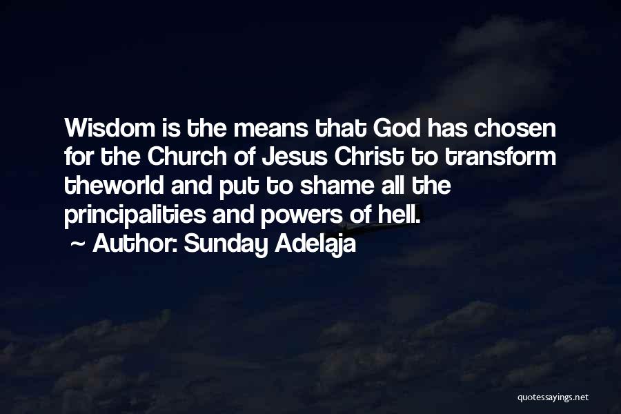 Sunday Adelaja Quotes: Wisdom Is The Means That God Has Chosen For The Church Of Jesus Christ To Transform Theworld And Put To
