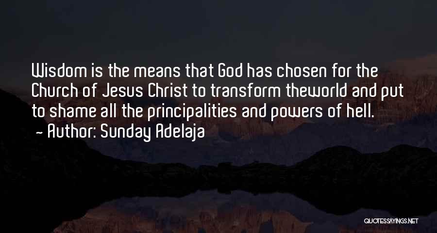 Sunday Adelaja Quotes: Wisdom Is The Means That God Has Chosen For The Church Of Jesus Christ To Transform Theworld And Put To