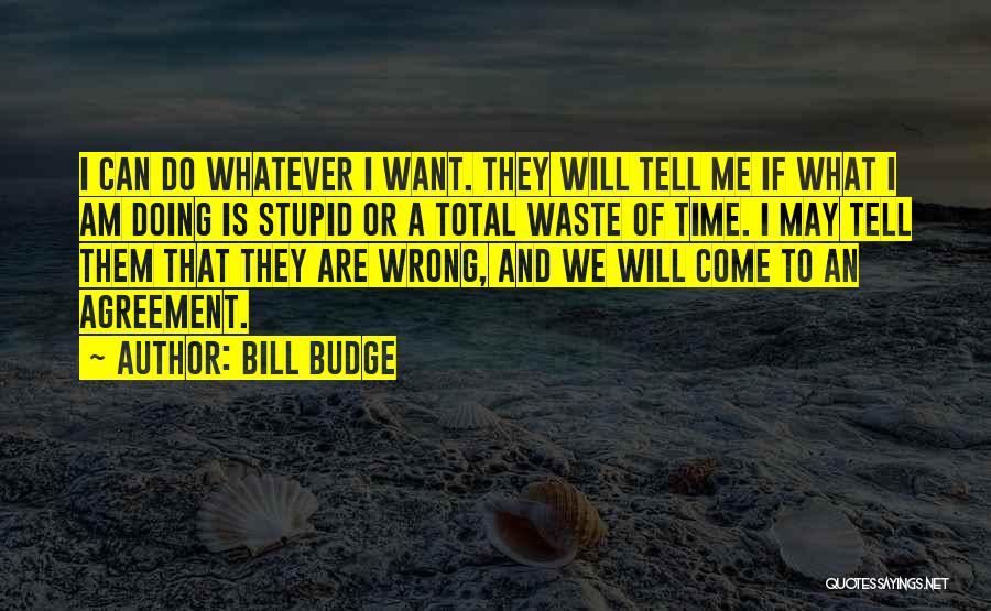 Bill Budge Quotes: I Can Do Whatever I Want. They Will Tell Me If What I Am Doing Is Stupid Or A Total