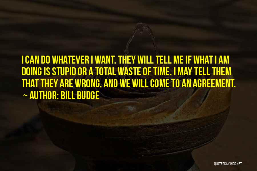 Bill Budge Quotes: I Can Do Whatever I Want. They Will Tell Me If What I Am Doing Is Stupid Or A Total