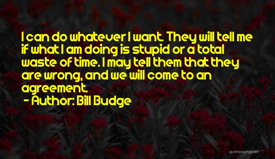 Bill Budge Quotes: I Can Do Whatever I Want. They Will Tell Me If What I Am Doing Is Stupid Or A Total
