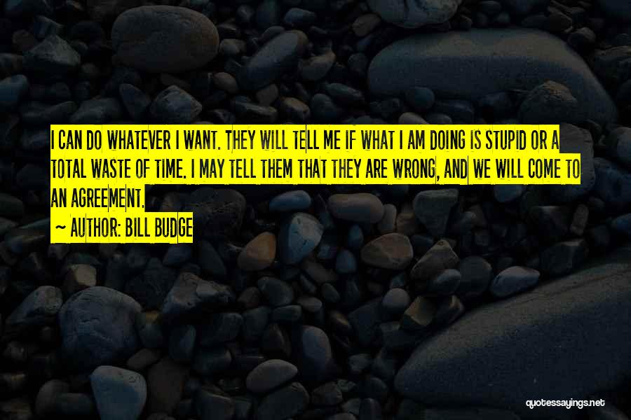 Bill Budge Quotes: I Can Do Whatever I Want. They Will Tell Me If What I Am Doing Is Stupid Or A Total