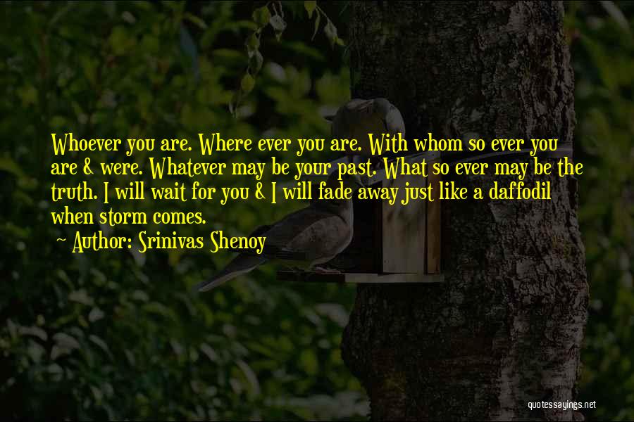 Srinivas Shenoy Quotes: Whoever You Are. Where Ever You Are. With Whom So Ever You Are & Were. Whatever May Be Your Past.