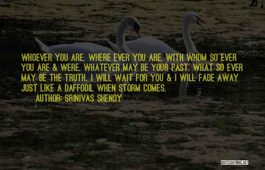 Srinivas Shenoy Quotes: Whoever You Are. Where Ever You Are. With Whom So Ever You Are & Were. Whatever May Be Your Past.