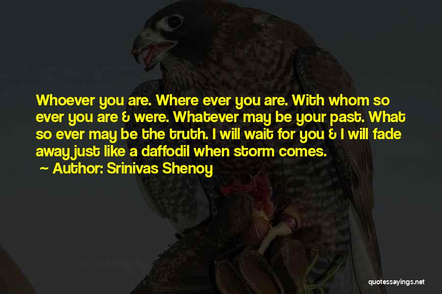 Srinivas Shenoy Quotes: Whoever You Are. Where Ever You Are. With Whom So Ever You Are & Were. Whatever May Be Your Past.