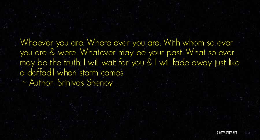 Srinivas Shenoy Quotes: Whoever You Are. Where Ever You Are. With Whom So Ever You Are & Were. Whatever May Be Your Past.