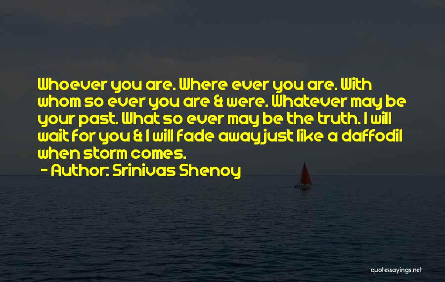 Srinivas Shenoy Quotes: Whoever You Are. Where Ever You Are. With Whom So Ever You Are & Were. Whatever May Be Your Past.