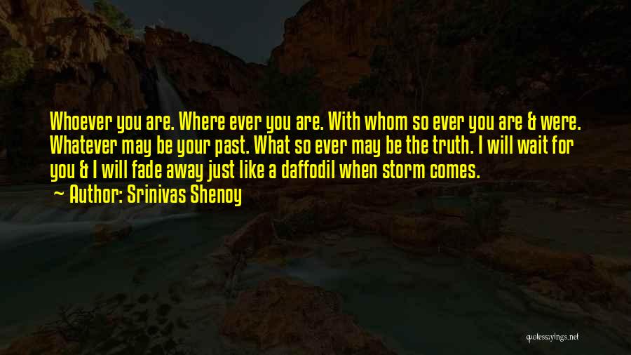 Srinivas Shenoy Quotes: Whoever You Are. Where Ever You Are. With Whom So Ever You Are & Were. Whatever May Be Your Past.