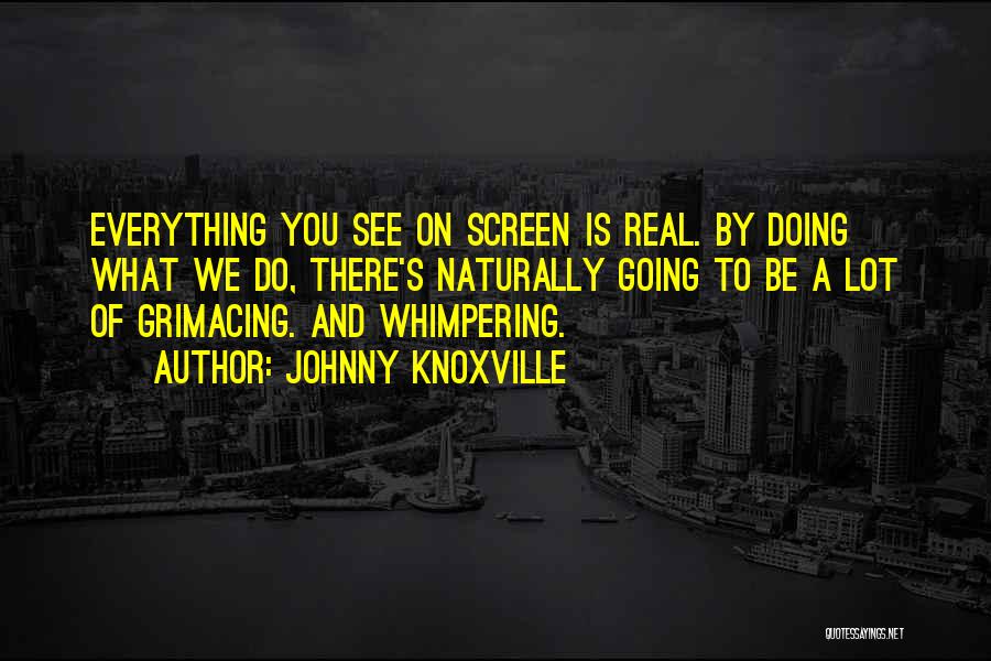 Johnny Knoxville Quotes: Everything You See On Screen Is Real. By Doing What We Do, There's Naturally Going To Be A Lot Of