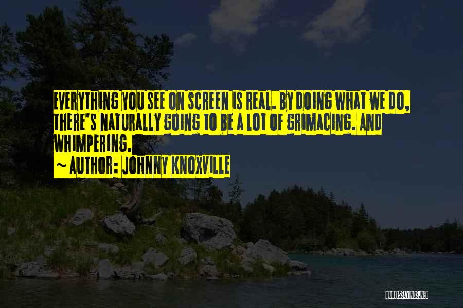 Johnny Knoxville Quotes: Everything You See On Screen Is Real. By Doing What We Do, There's Naturally Going To Be A Lot Of