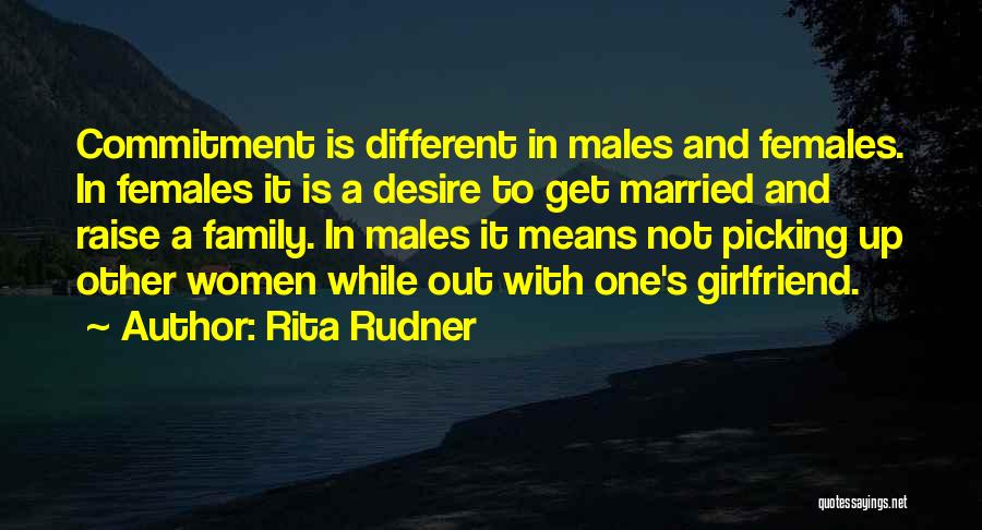 Rita Rudner Quotes: Commitment Is Different In Males And Females. In Females It Is A Desire To Get Married And Raise A Family.