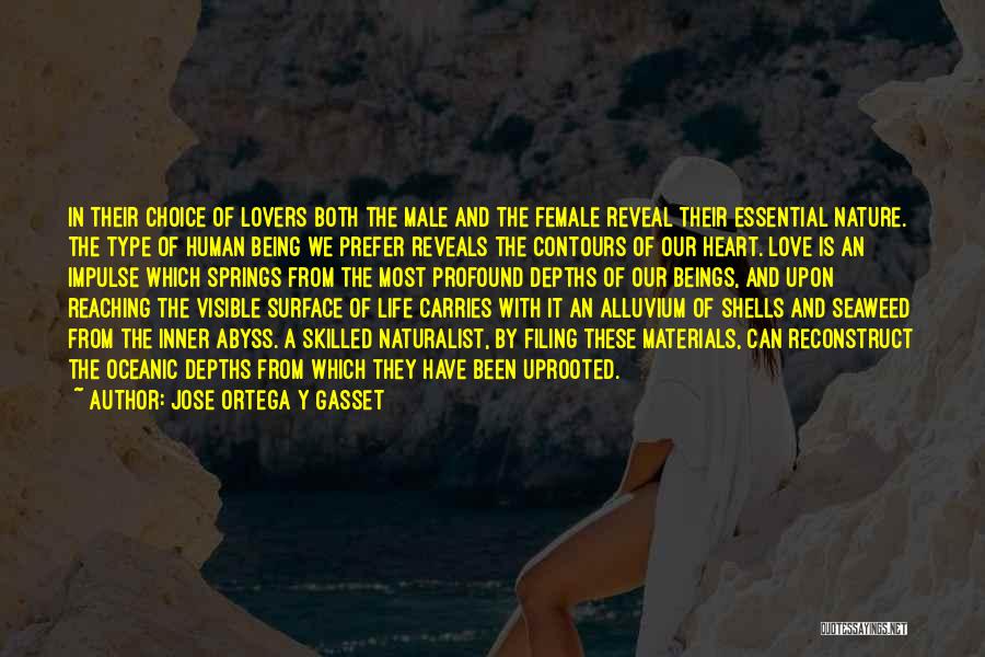 Jose Ortega Y Gasset Quotes: In Their Choice Of Lovers Both The Male And The Female Reveal Their Essential Nature. The Type Of Human Being