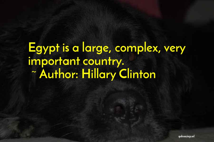 Hillary Clinton Quotes: Egypt Is A Large, Complex, Very Important Country.