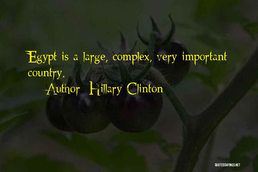 Hillary Clinton Quotes: Egypt Is A Large, Complex, Very Important Country.
