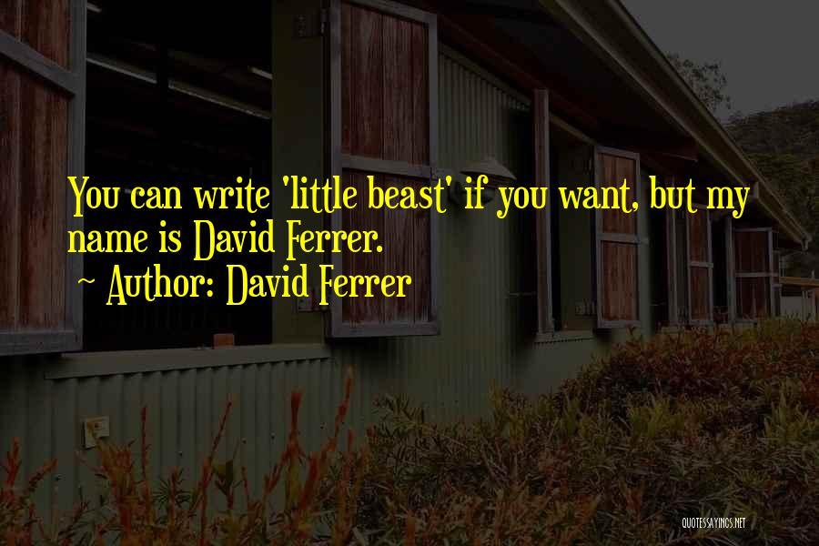 David Ferrer Quotes: You Can Write 'little Beast' If You Want, But My Name Is David Ferrer.