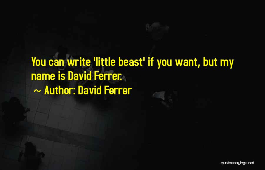 David Ferrer Quotes: You Can Write 'little Beast' If You Want, But My Name Is David Ferrer.