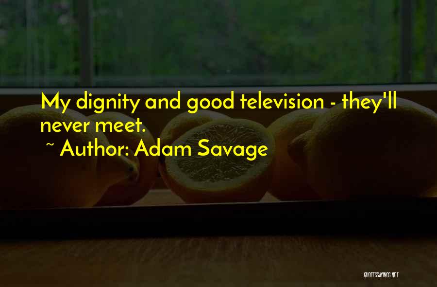 Adam Savage Quotes: My Dignity And Good Television - They'll Never Meet.