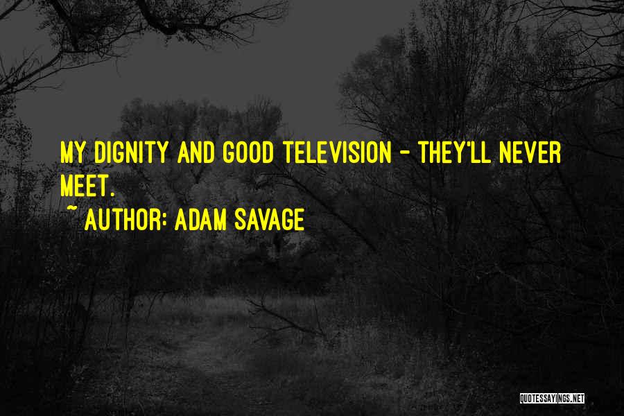 Adam Savage Quotes: My Dignity And Good Television - They'll Never Meet.