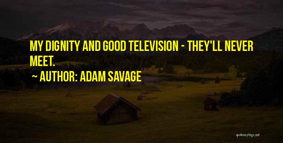 Adam Savage Quotes: My Dignity And Good Television - They'll Never Meet.