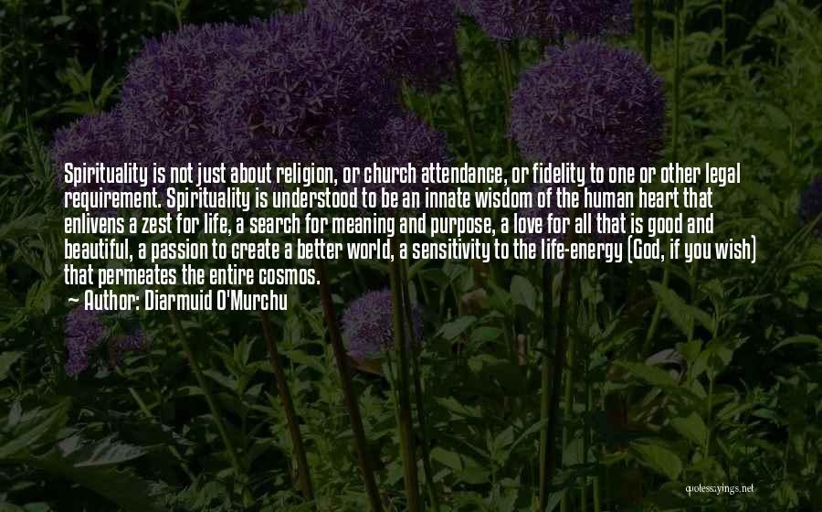 Diarmuid O'Murchu Quotes: Spirituality Is Not Just About Religion, Or Church Attendance, Or Fidelity To One Or Other Legal Requirement. Spirituality Is Understood