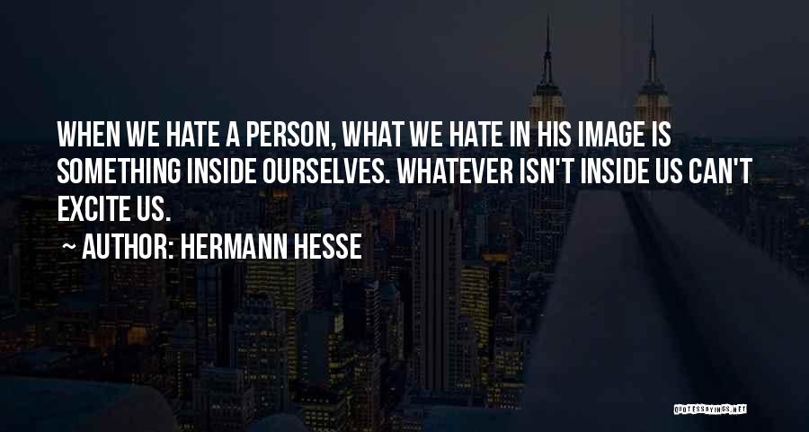 Hermann Hesse Quotes: When We Hate A Person, What We Hate In His Image Is Something Inside Ourselves. Whatever Isn't Inside Us Can't