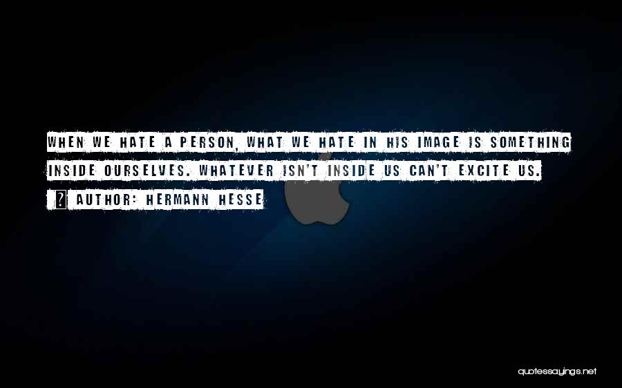 Hermann Hesse Quotes: When We Hate A Person, What We Hate In His Image Is Something Inside Ourselves. Whatever Isn't Inside Us Can't