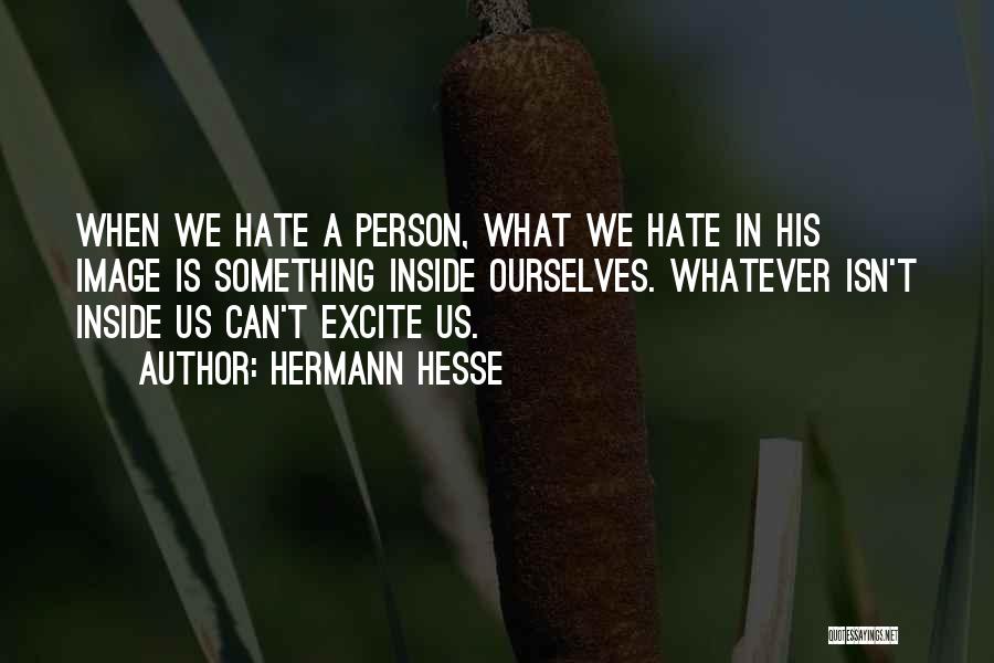 Hermann Hesse Quotes: When We Hate A Person, What We Hate In His Image Is Something Inside Ourselves. Whatever Isn't Inside Us Can't