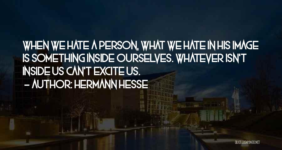 Hermann Hesse Quotes: When We Hate A Person, What We Hate In His Image Is Something Inside Ourselves. Whatever Isn't Inside Us Can't