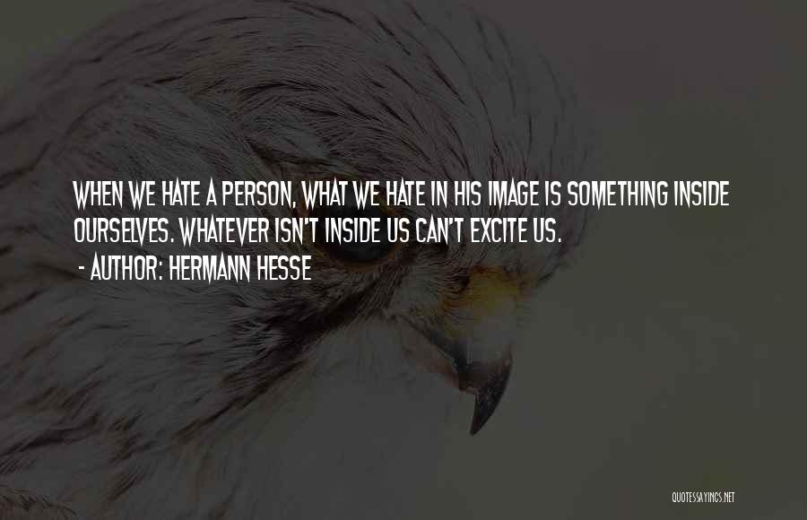 Hermann Hesse Quotes: When We Hate A Person, What We Hate In His Image Is Something Inside Ourselves. Whatever Isn't Inside Us Can't