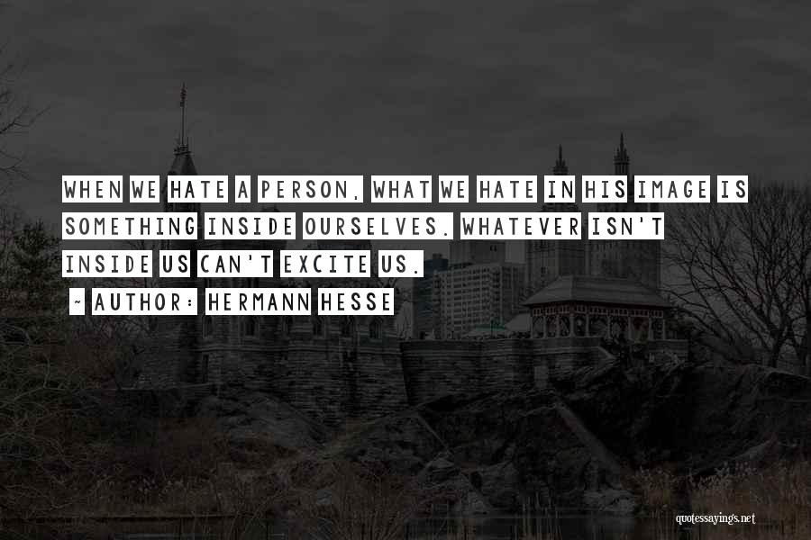 Hermann Hesse Quotes: When We Hate A Person, What We Hate In His Image Is Something Inside Ourselves. Whatever Isn't Inside Us Can't