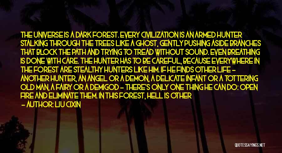 Liu Cixin Quotes: The Universe Is A Dark Forest. Every Civilization Is An Armed Hunter Stalking Through The Trees Like A Ghost, Gently