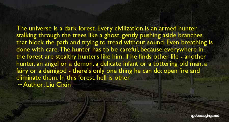 Liu Cixin Quotes: The Universe Is A Dark Forest. Every Civilization Is An Armed Hunter Stalking Through The Trees Like A Ghost, Gently