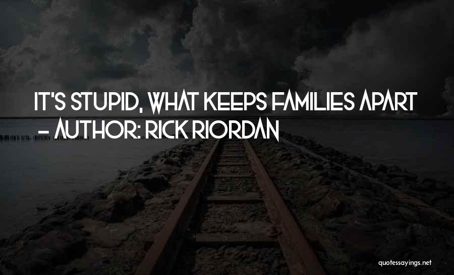Rick Riordan Quotes: It's Stupid, What Keeps Families Apart