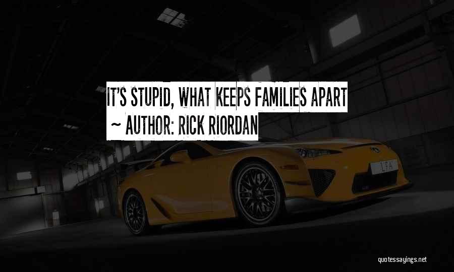 Rick Riordan Quotes: It's Stupid, What Keeps Families Apart