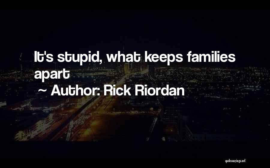 Rick Riordan Quotes: It's Stupid, What Keeps Families Apart