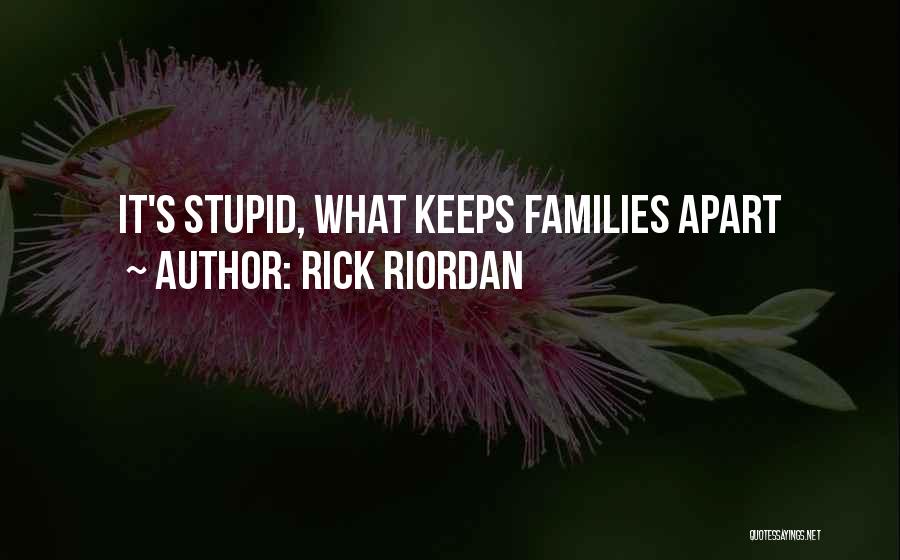 Rick Riordan Quotes: It's Stupid, What Keeps Families Apart