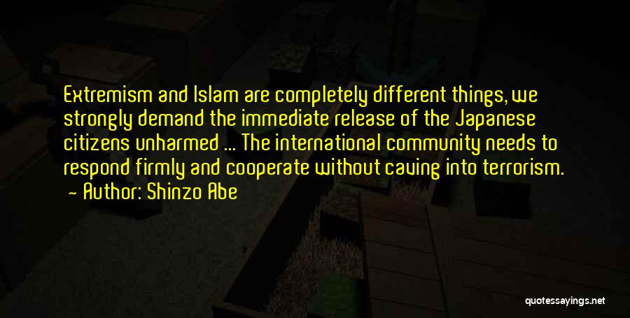 Shinzo Abe Quotes: Extremism And Islam Are Completely Different Things, We Strongly Demand The Immediate Release Of The Japanese Citizens Unharmed ... The