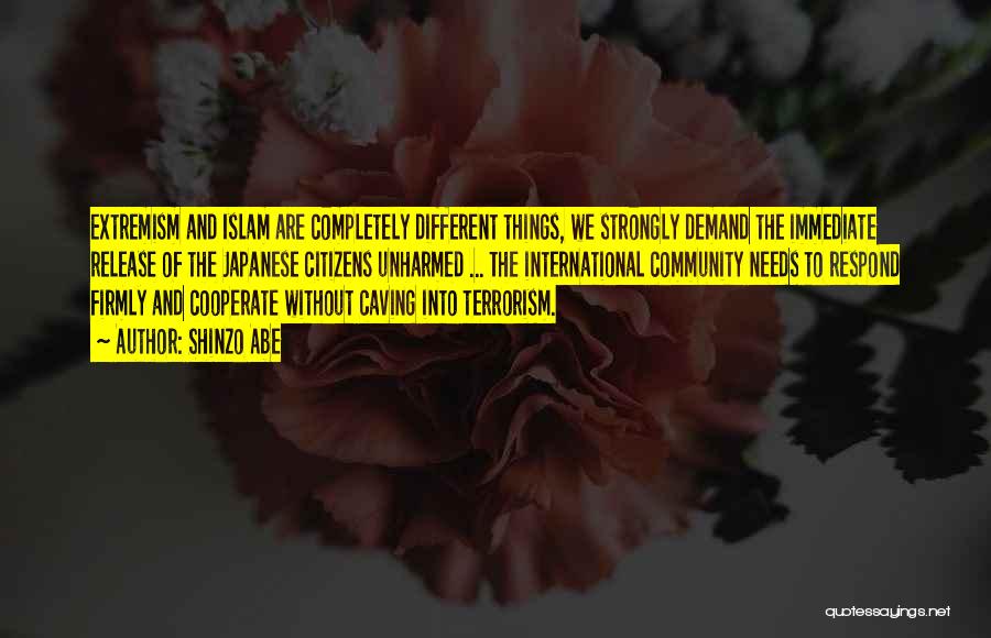 Shinzo Abe Quotes: Extremism And Islam Are Completely Different Things, We Strongly Demand The Immediate Release Of The Japanese Citizens Unharmed ... The