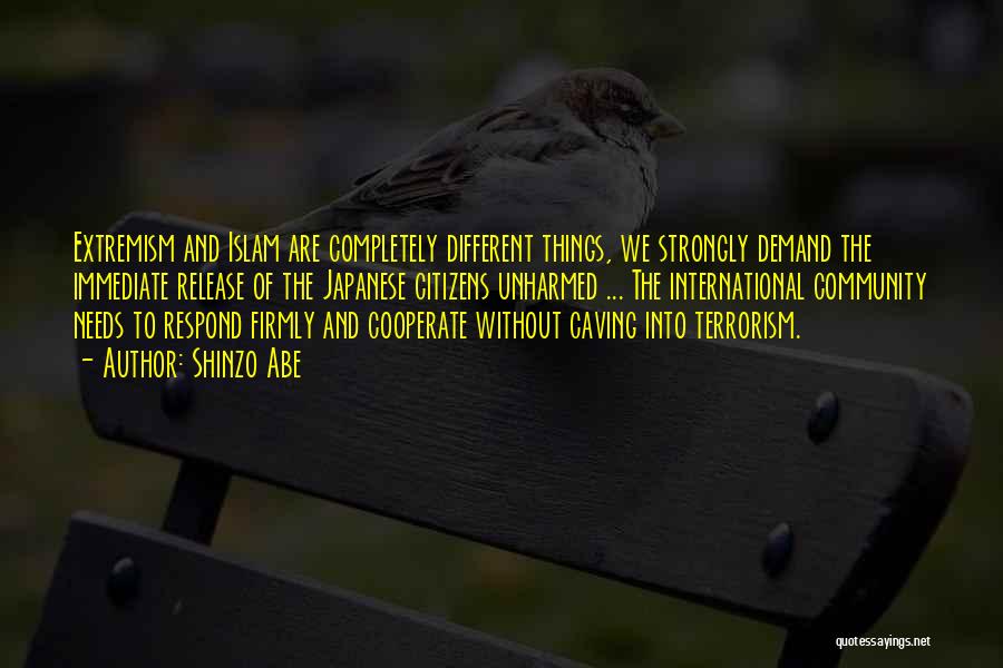 Shinzo Abe Quotes: Extremism And Islam Are Completely Different Things, We Strongly Demand The Immediate Release Of The Japanese Citizens Unharmed ... The