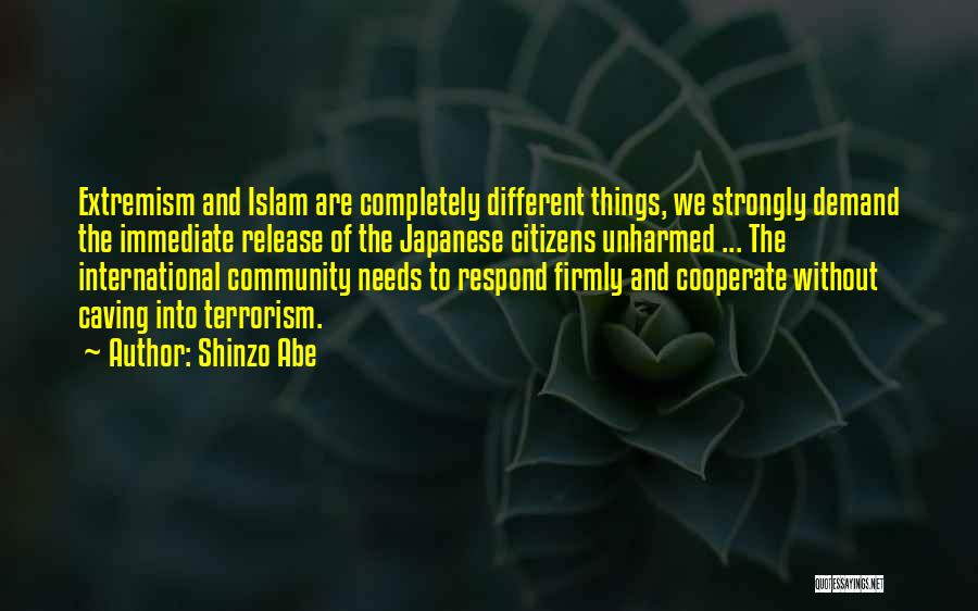 Shinzo Abe Quotes: Extremism And Islam Are Completely Different Things, We Strongly Demand The Immediate Release Of The Japanese Citizens Unharmed ... The