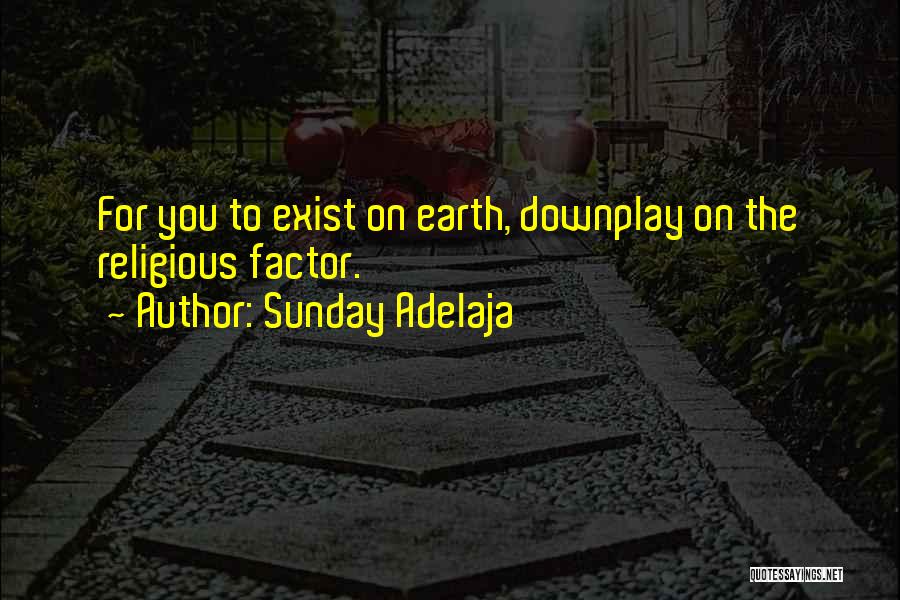 Sunday Adelaja Quotes: For You To Exist On Earth, Downplay On The Religious Factor.